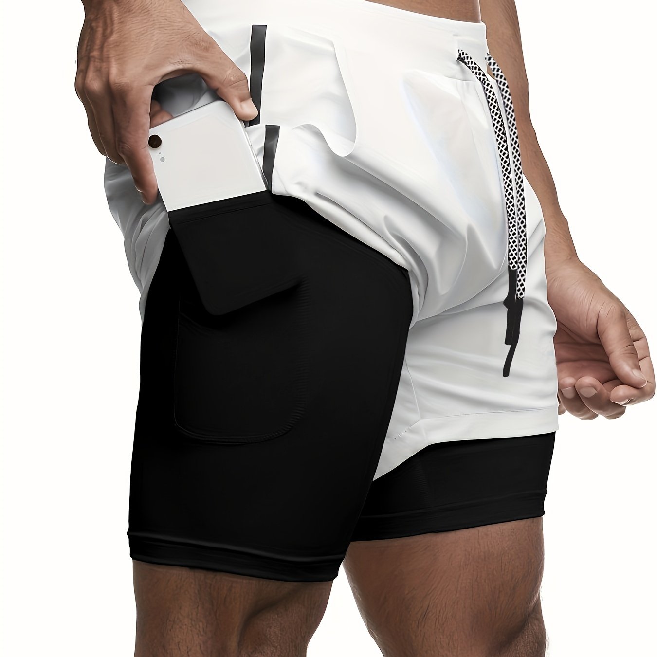 Herren Dual-Layer Fitness Shorts – Trainingsshorts mit Innenshorts für Sport und Fitness