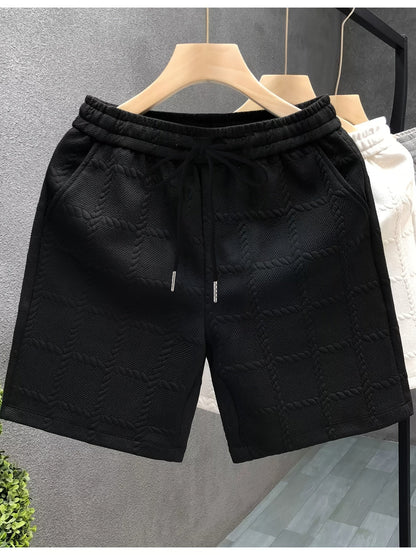 Herren Shorts mit modernem Strukturmuster – Freizeit & Sport, Komfort Fit, urbaner Look