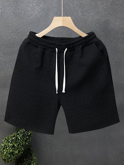 Herren Freizeits-Shorts mit geprägtem Muster für stilvolle Freizeit und Sport