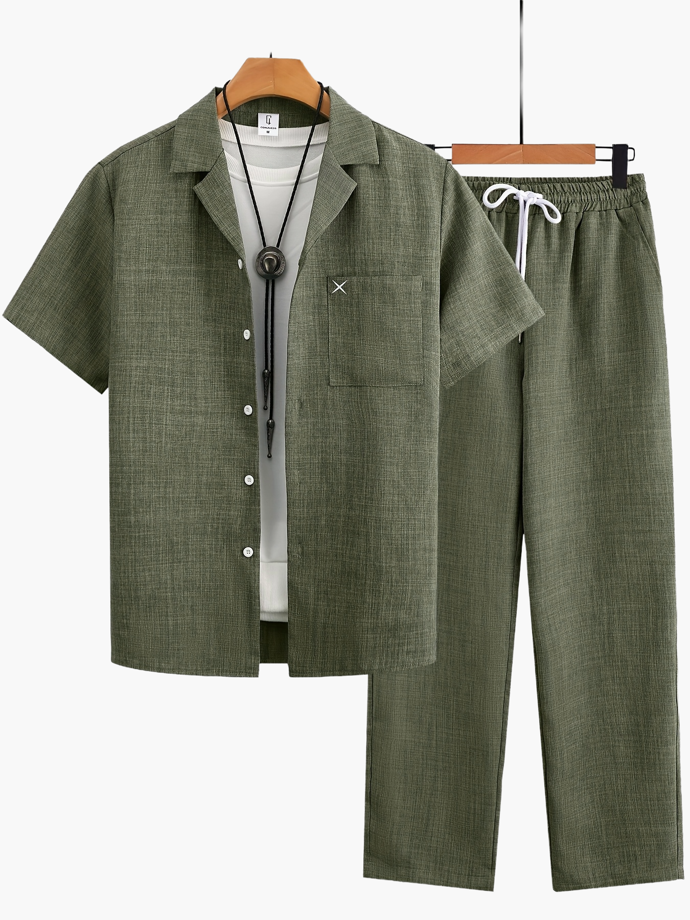Herren Freizeit Set – Kurzarm Hemd und Hose, Sommer Lounge Outfit, Modern & Lässig