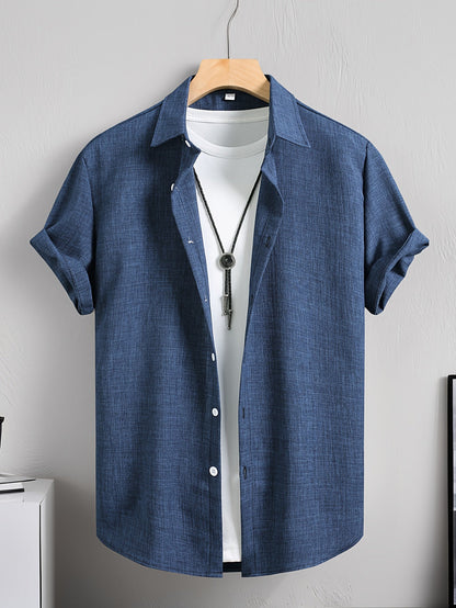 Herren Kurzarm Freizeithemd mit T-Shirt Layer-Look – Modernes Sommer Outfit für Alltag & Freizeit