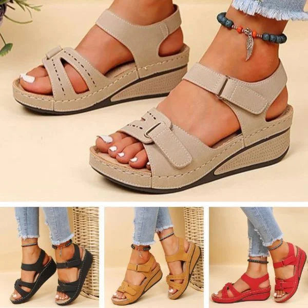 Damen Komfort-Wedgesandalen für Spaziergänge und Alltag – Ergonomisch, Modern, Verstellbar
