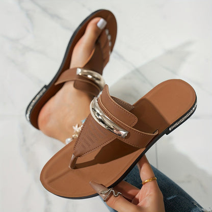 Damen T-Riemen Sandalen Elegant Stil für Strand & Freizeit