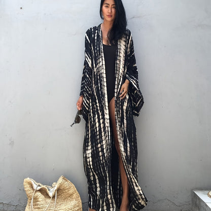 Damen Maxikleid Kimono Style – Eleganter Überwurf für Strand und Urlaub