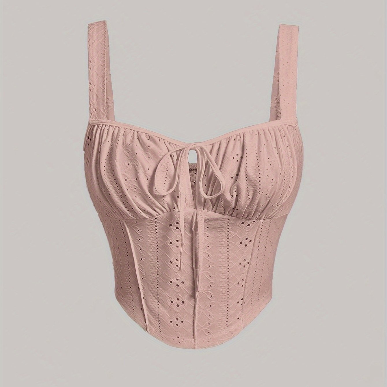 Damen Bustier Top im Corsagen-Stil mit Stickerei und Schleifendetail – Modisches Sommer-Oberteil für Alltag und Party