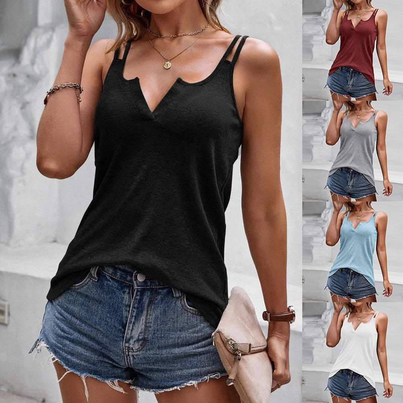 Brenda – V-Ausschnitt Camisole Tops mit Spaghettiträgern