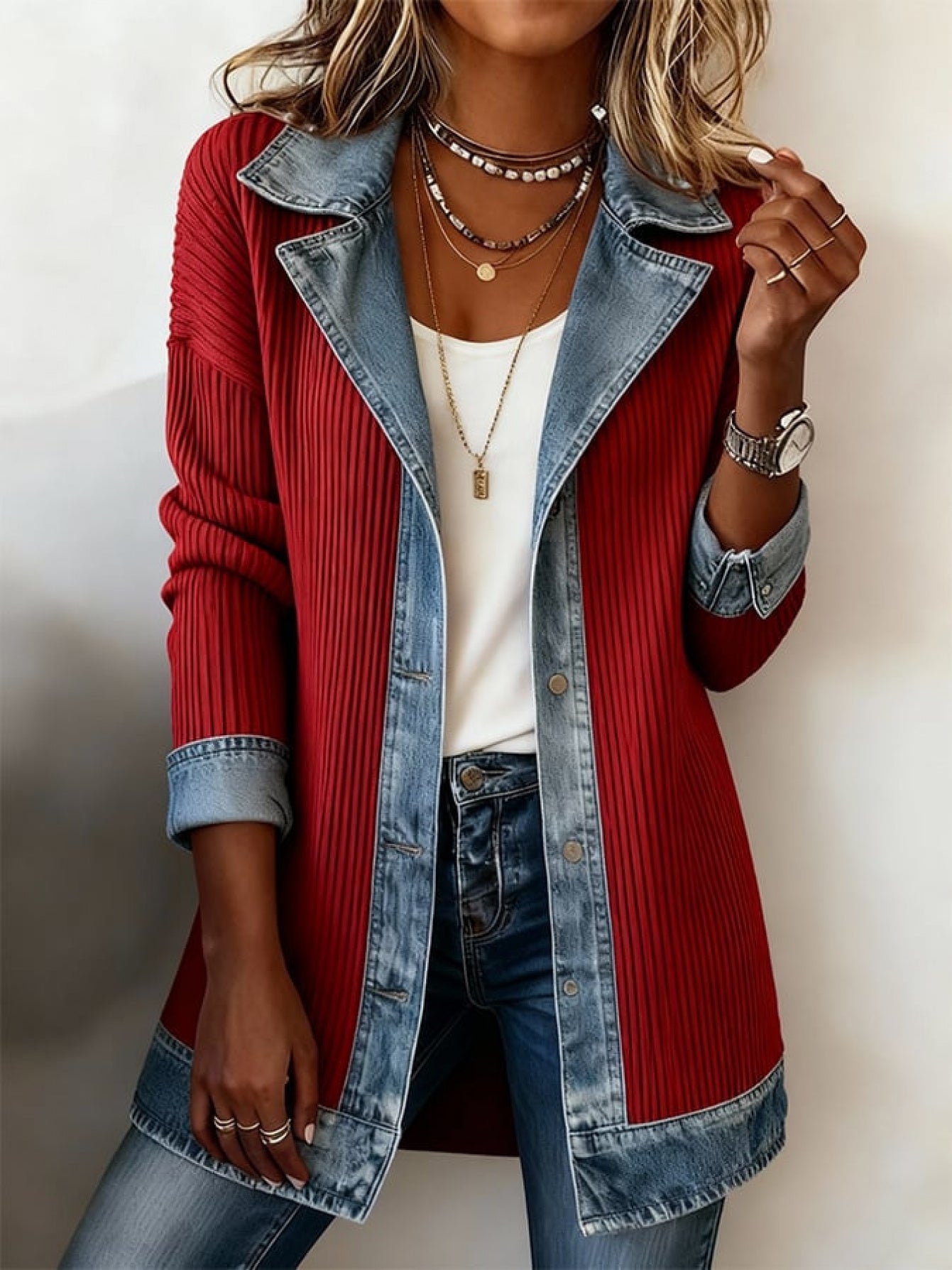 Damen Blazer im Denim-Look – Eleganter Casual Style für Business & Freizeit