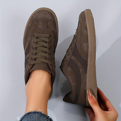 Damen Vintage Sneaker für Alltag und Freizeit – Bequeme Low-Top Schnürschuhe