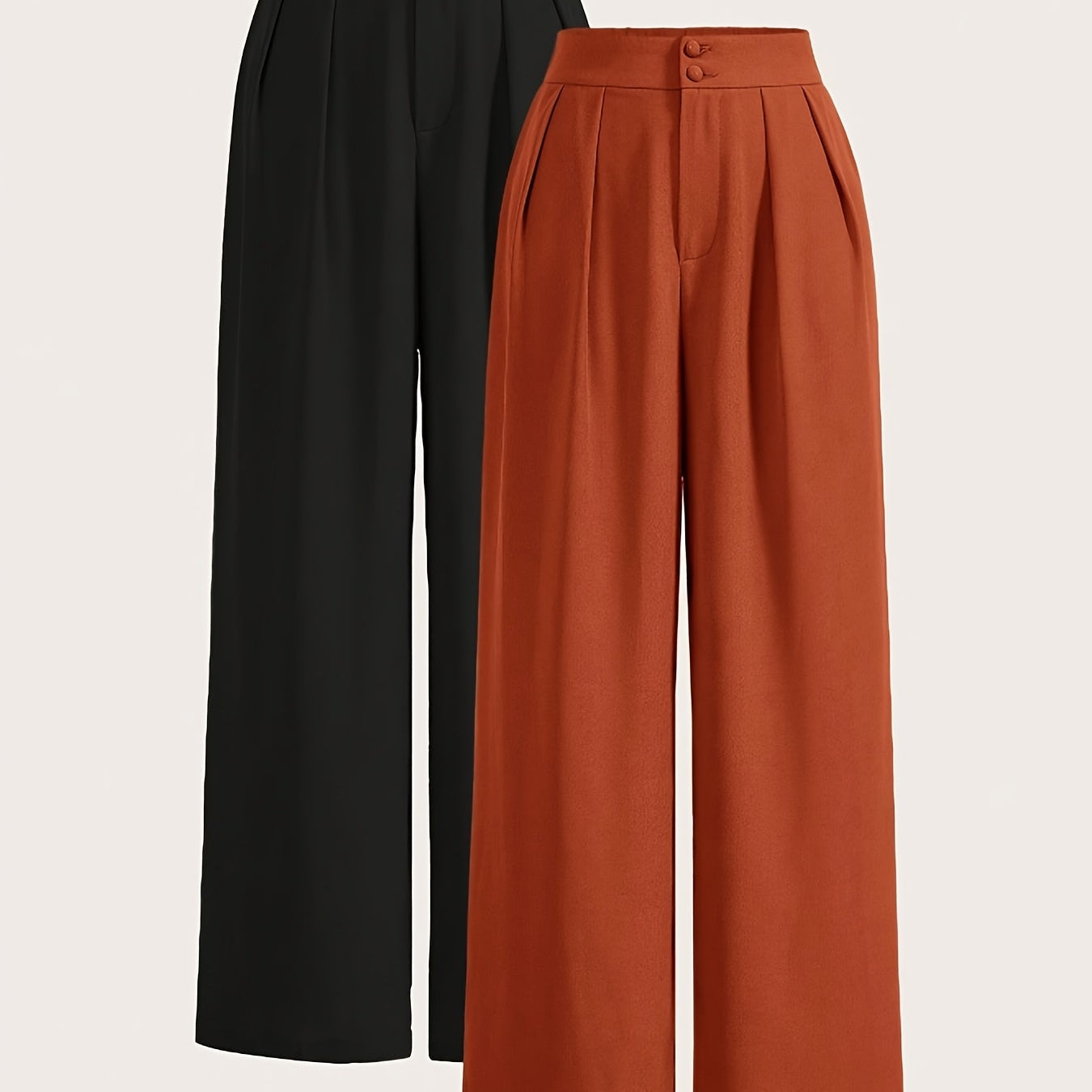 Damen Weite High-Waist Anzughose Elegant Büro & Freizeit