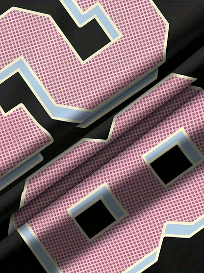Damen Preppy Style Trikotshirt mit Nummer 28 und Print – Freizeit & Streetwear