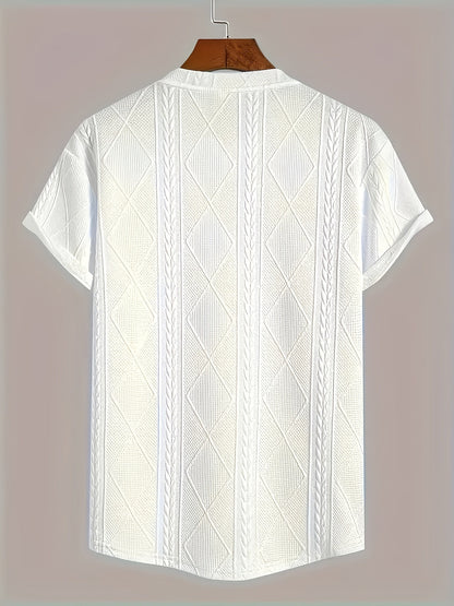 Herren T-Shirt im Strickmuster-Design – Lässiger Style für Alltag und Freizeit