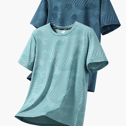 Herren Funktions-T-Shirts – Lässige Sommeroberteile mit tropischem Muster, ideal für Freizeit und Sport