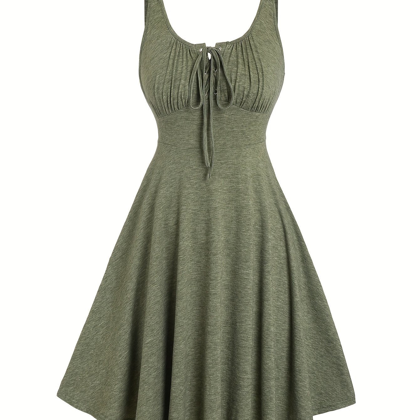 Damen Skaterkleid im Freizeitstil mit Schnürung und Schwingrock – Ideal für Alltag und Sommer