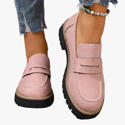 Damen Freizeit-Loafer mit Profilsohle – Bequeme Slip-On Schuhe für Alltag und Büro