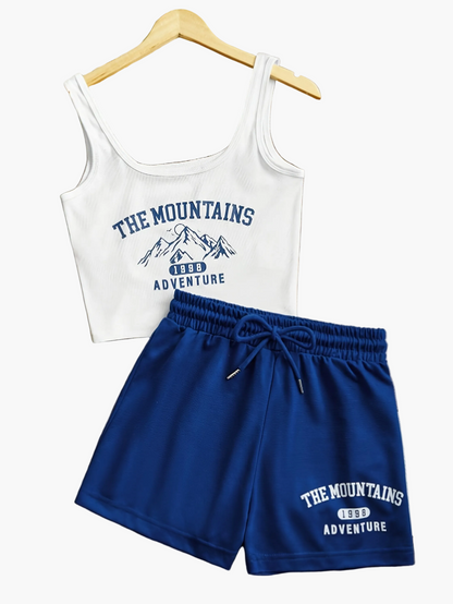 Damen Lounge-Set mit Print „The Mountains Adventure“ – Sportlich & Bequem für Freizeit und Homewear