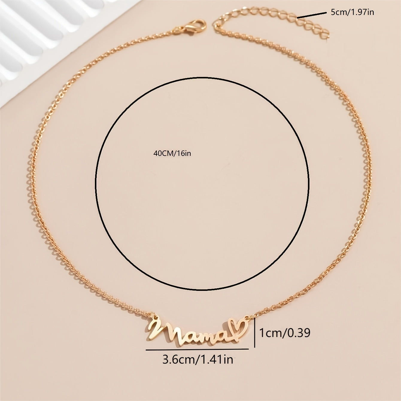 Damen Halskette Mama Herz Schriftzug – Elegante Statementkette zum Muttertag, Geschenk für Mütter