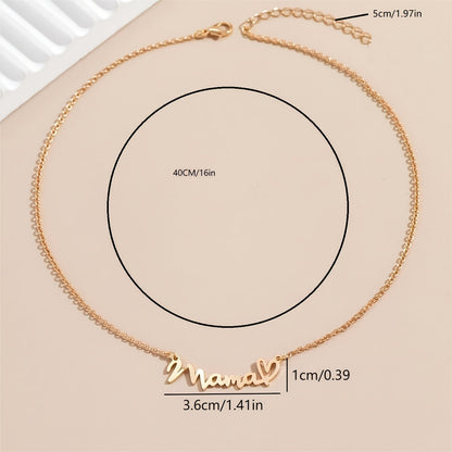 Damen Halskette Mama Herz Schriftzug – Elegante Statementkette zum Muttertag, Geschenk für Mütter