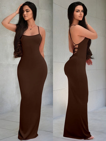 Damen Abendkleid mit Rücken Schnürung – Elegantes Maxi Kleid für besondere Anlässe