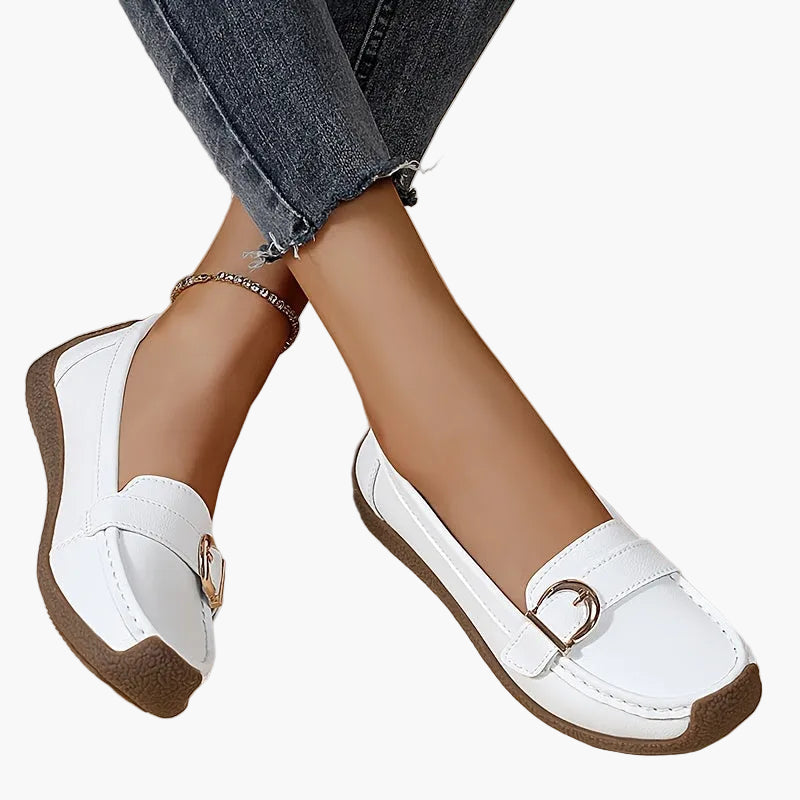 Damen Mokassins Bequeme Freizeit-Slipper mit Schnalle – Elegante Alltagsschuhe