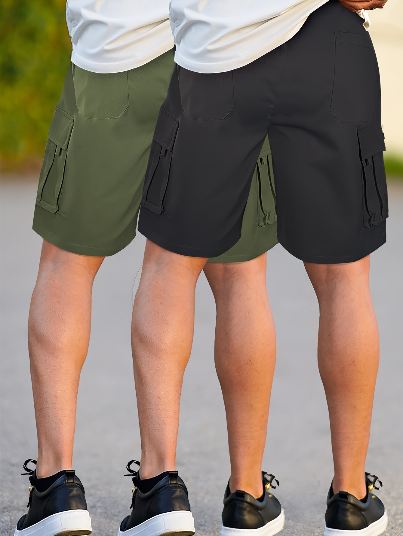 Herren Cargo Shorts 2er Pack – Bequeme Freizeit- und Outdoor-Bermuda mit Taschen