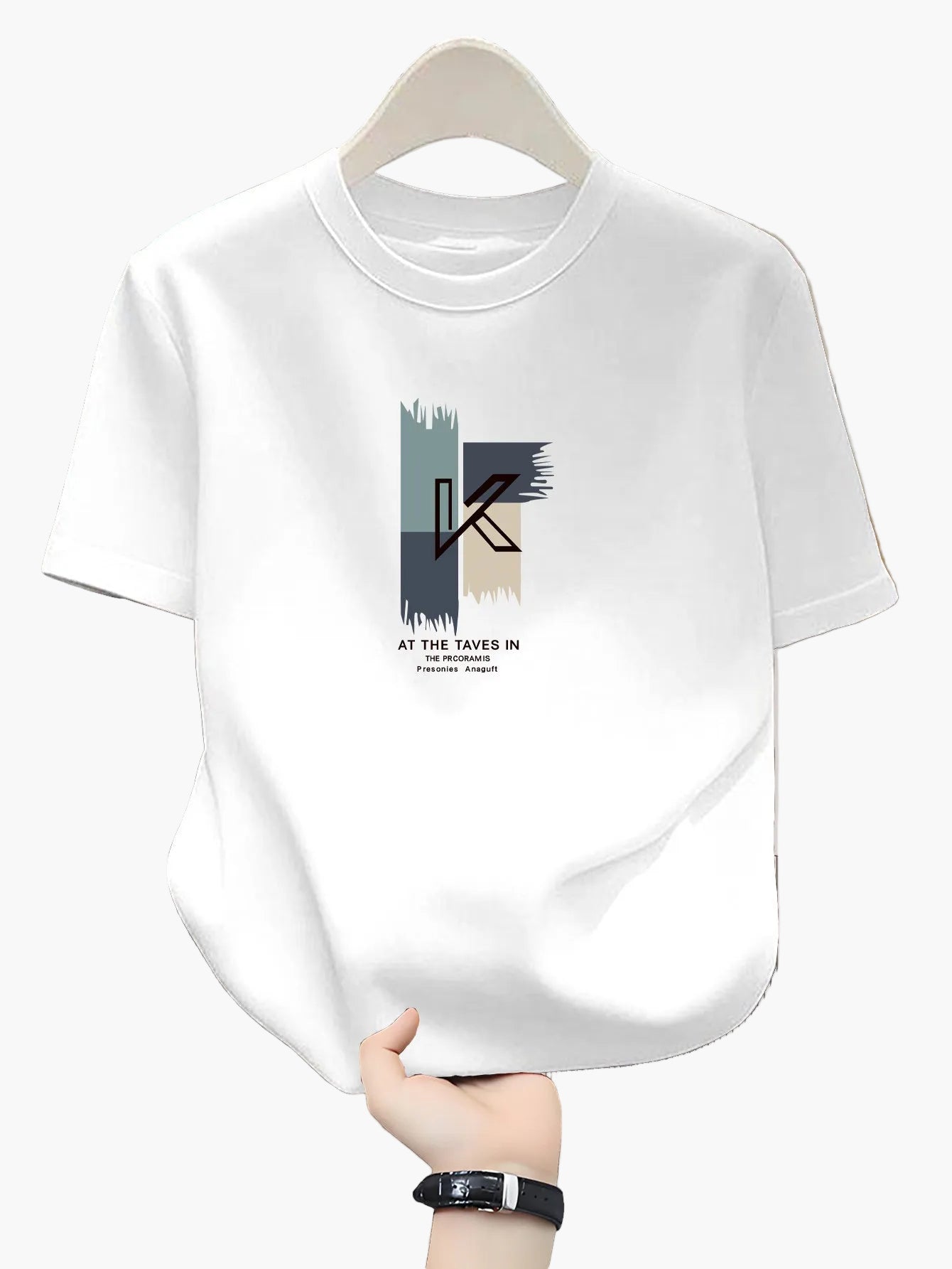 Herren T-Shirt mit modernem K-Print und lässigem Style – Perfekt für Alltag und Freizeit