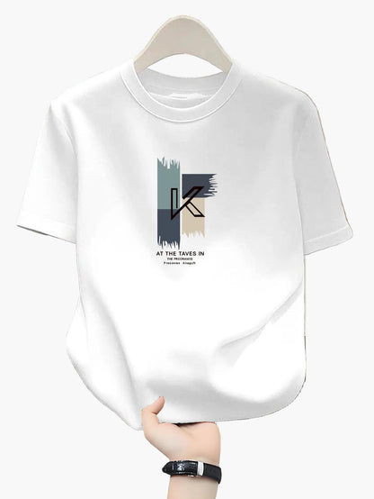 Herren T-Shirt mit modernem K-Print und lässigem Style – Perfekt für Alltag und Freizeit