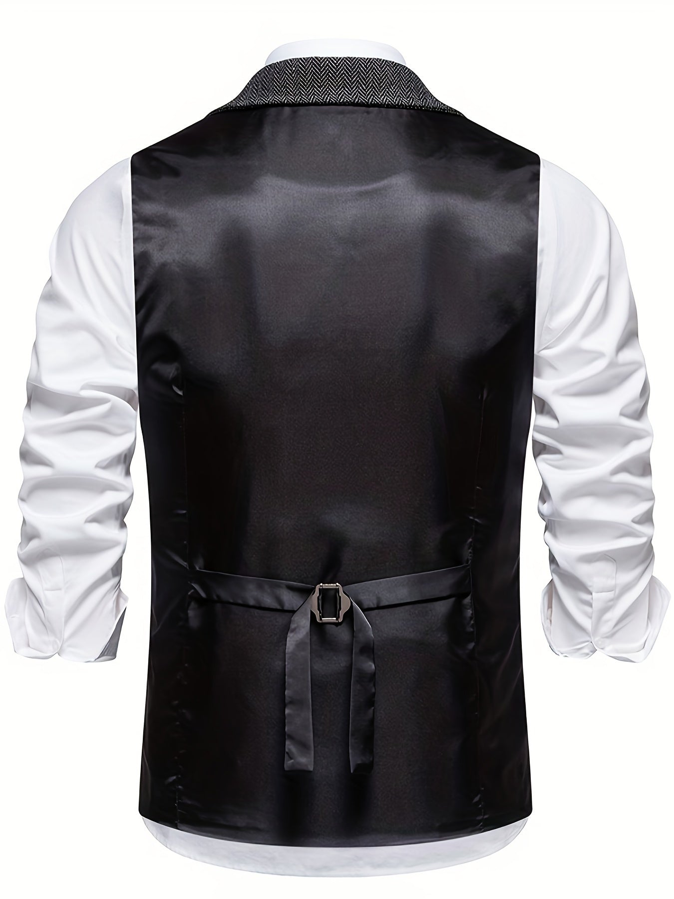 Herren Weste im Vintage-Stil mit Reverskragen und Taschenuhr-Kette