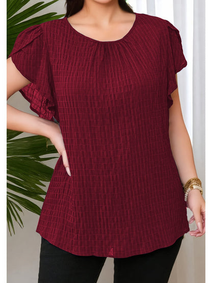 Damen Blusenshirt Elegant mit Raffungen – Lockeres Oberteil für Alltag und Büro