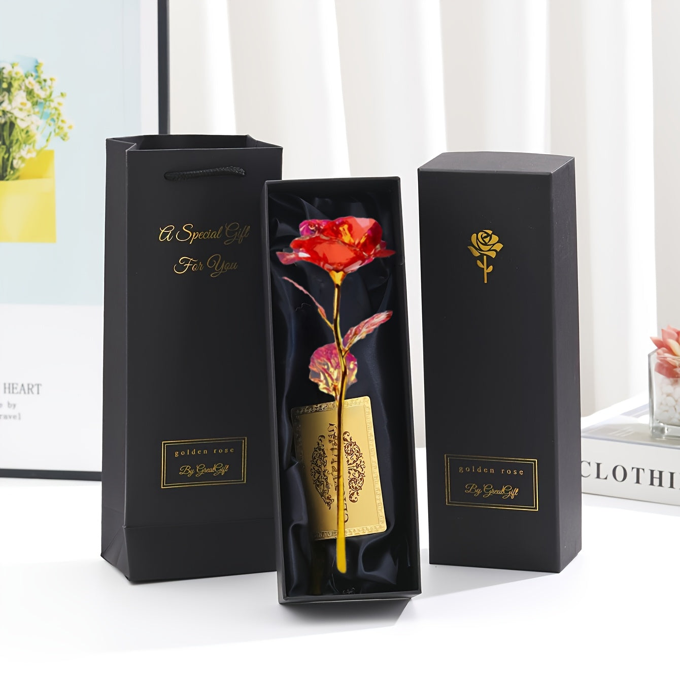 Edle Geschenkrose im Geschenkkarton – Dekorative Blume für Muttertag, Damen, Geschenkidee, Wohnaccessoire