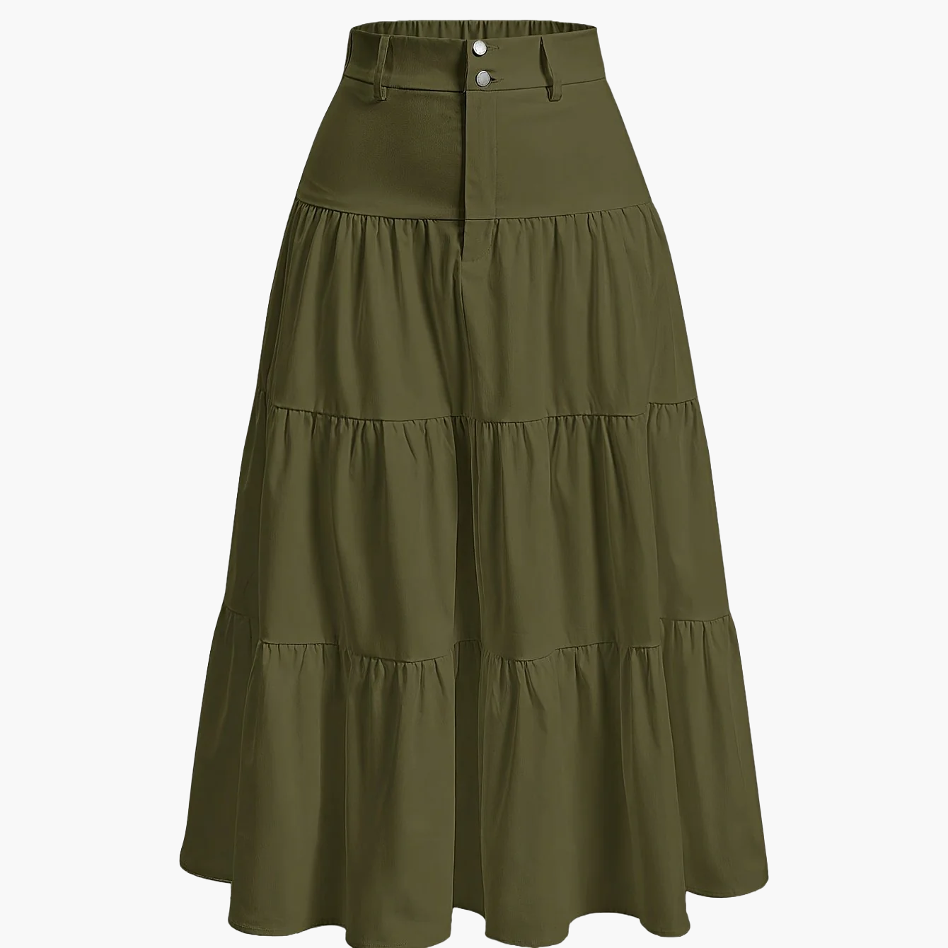Damen Stufenrock High Waist Elegant Freizeitmode