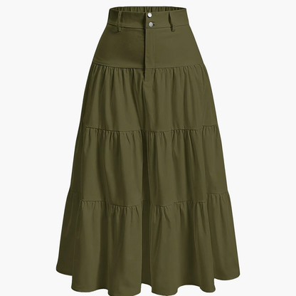 Damen Stufenrock High Waist Elegant Freizeitmode