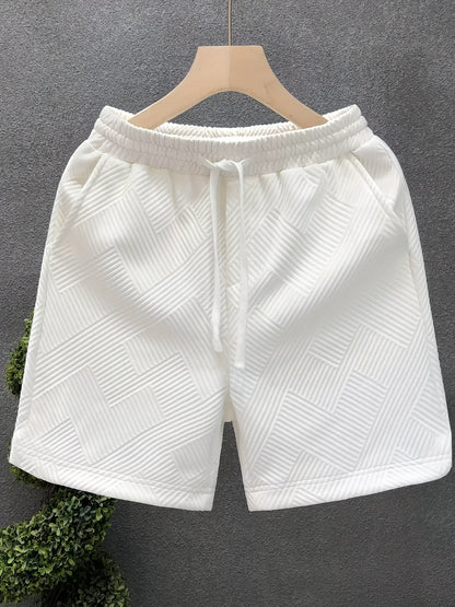 Herren Freizeits-Shorts mit geprägtem Muster für stilvolle Freizeit und Sport