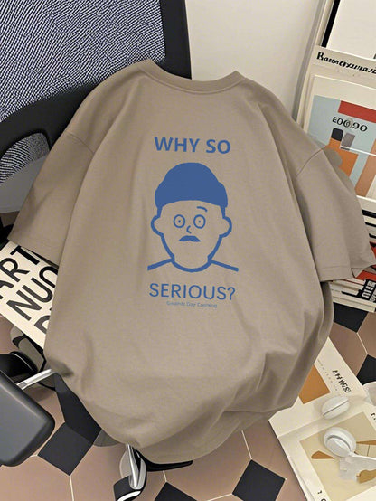 Herren T-Shirt mit Print – Lockeres Streetwear mit „Why So Serious?“-Design