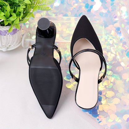 Damen Elegante Spitz-Toe Mules mit Doppelriemen – Stilvolle Schuhe für Büro und Abend