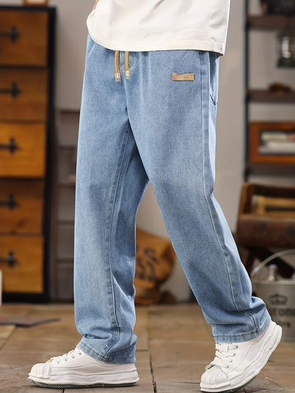 Herren Relaxed Fit Jeans Jogger mit Kordelzug – Lässige Freizeitmode