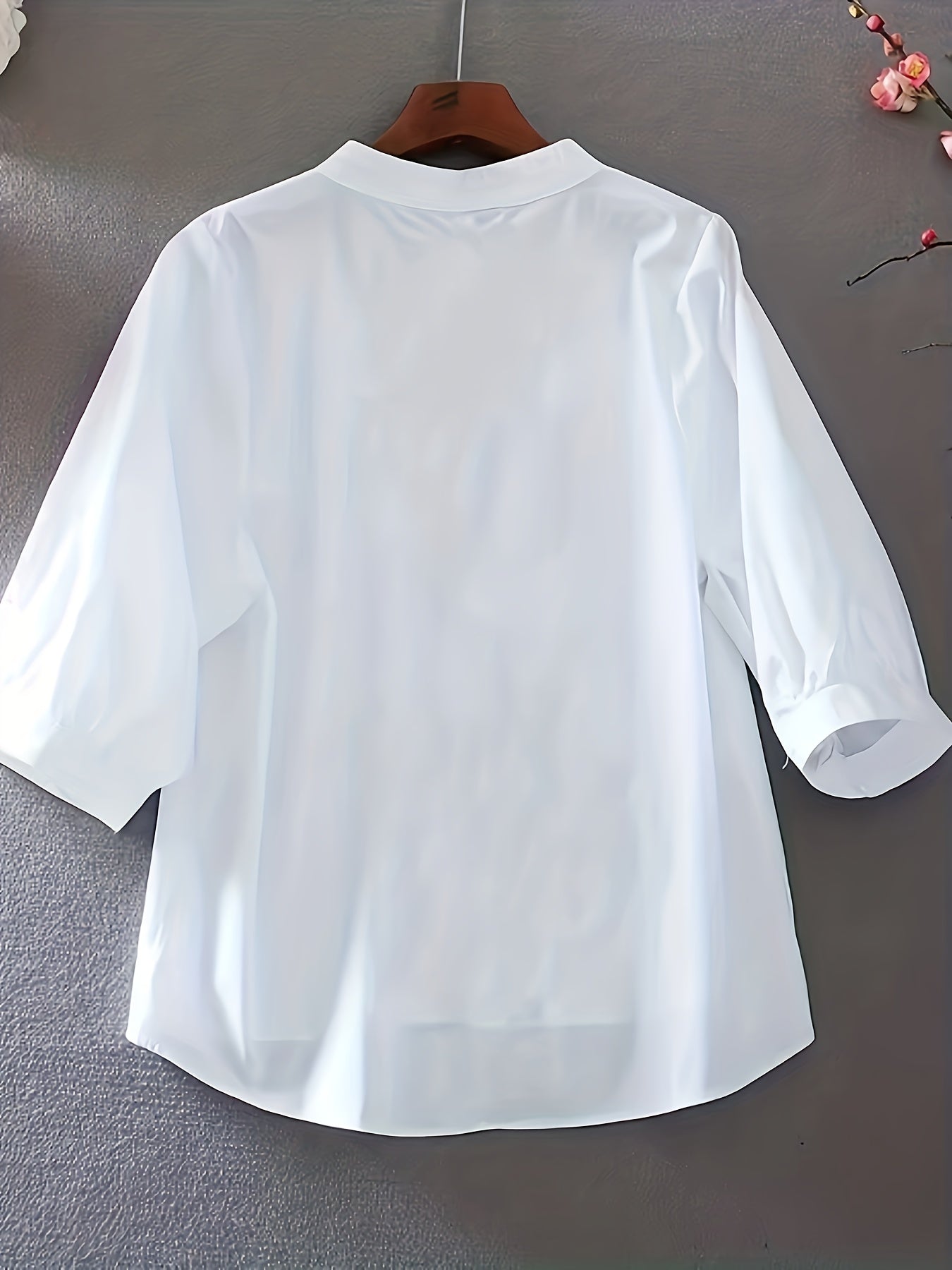 Damen Elegante Bluse mit Stickerei und lockerem Schnitt – Perfekt für Freizeit und Büro