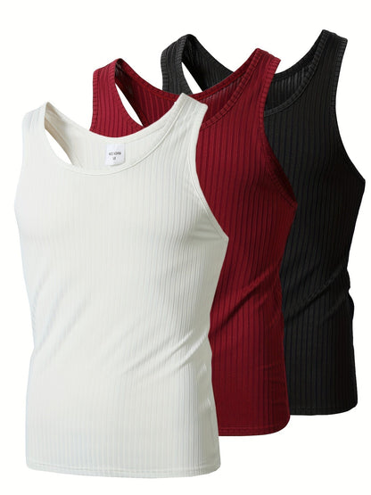 Herren Sportliche Tanktops 3er-Pack – Bequeme Freizeit- und Fitnessshirts