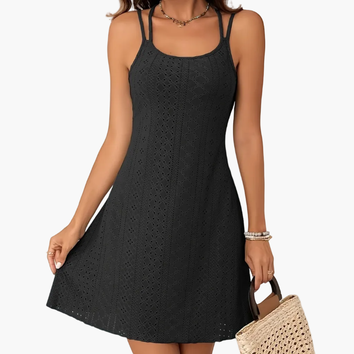 Damen Sommer Strandkleid Elegant A-Linie mit Doppelträgern – Perfekt für Freizeit und Urlaub