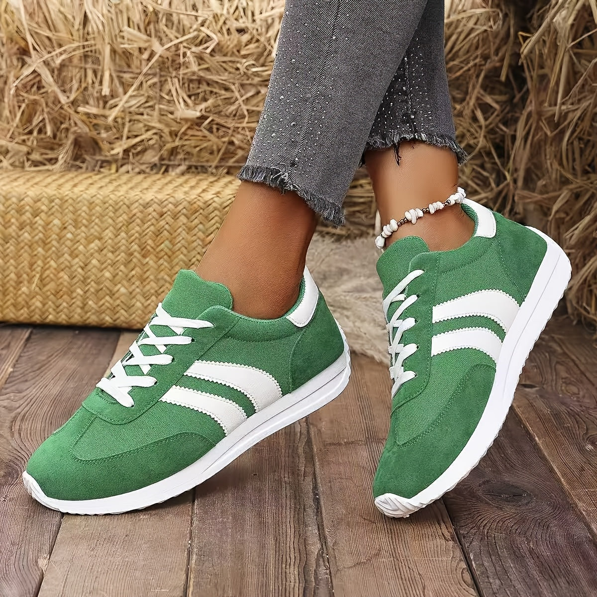 Damen Sneaker Freizeit Retro Sportlicher Look für Alltag und Freizeit