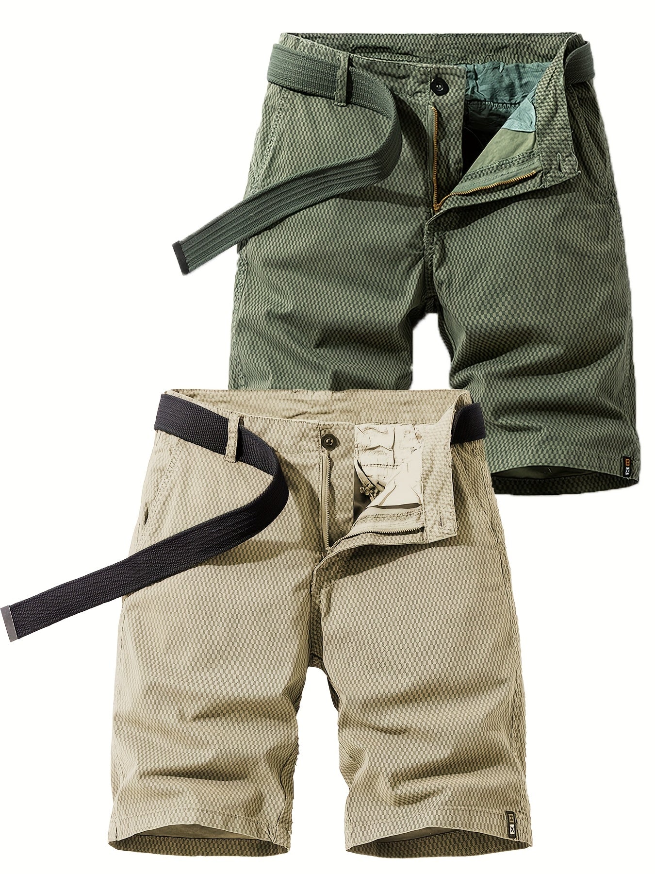 Herren Outdoor-Bermuda Shorts – Freizeit & Abenteuer, atmungsaktiv, mit Gürtel