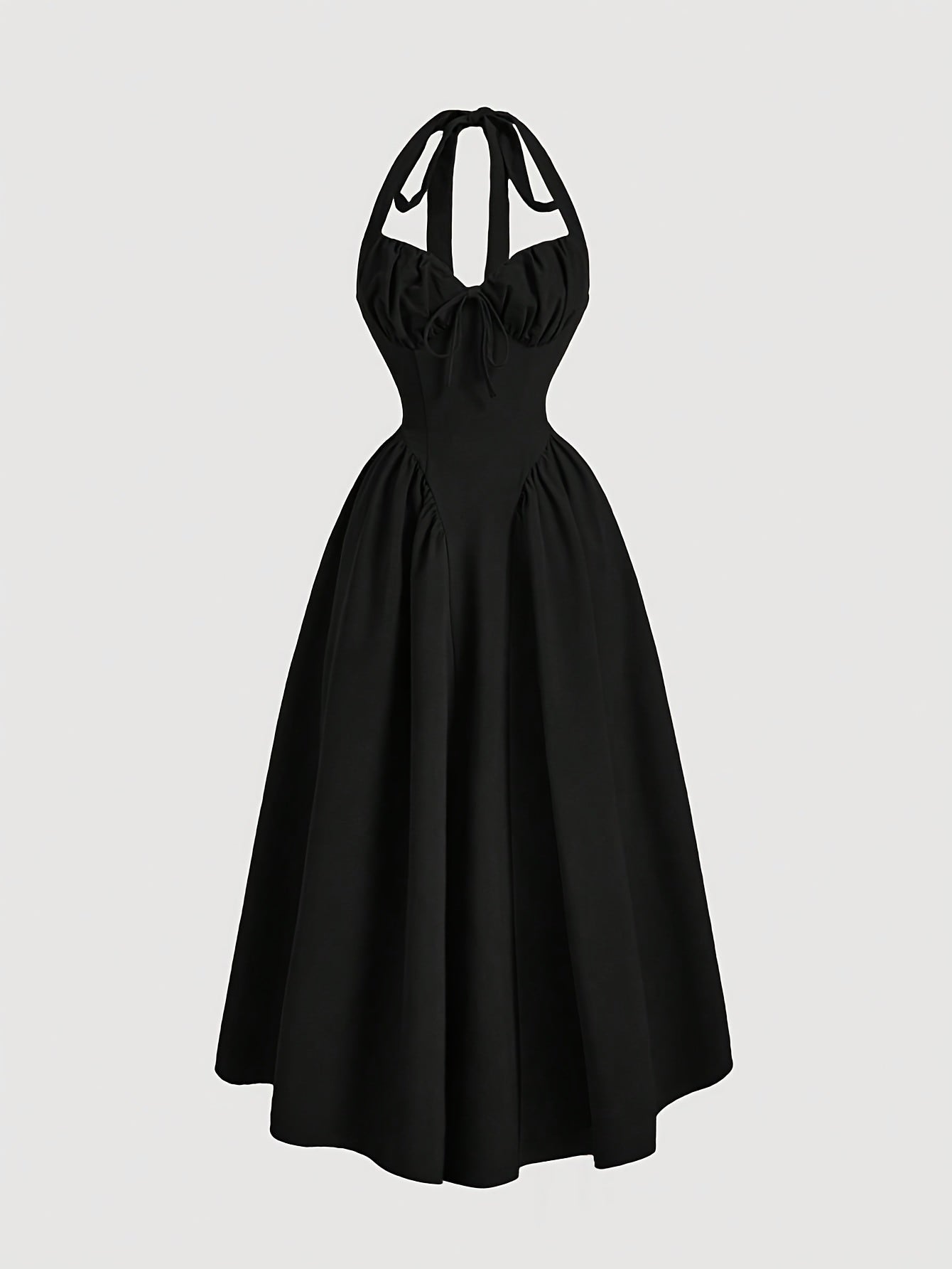 Damen Vintage Cocktailkleid mit Halterneck und schwingendem Rock – Elegantes Retro Abendkleid