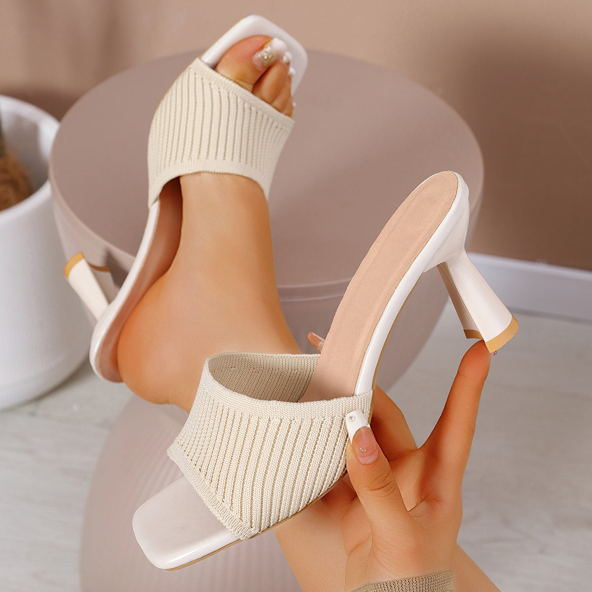 Damen Mules mit Absatz – Elegante Slip-On High Heels für Alltag & Büro