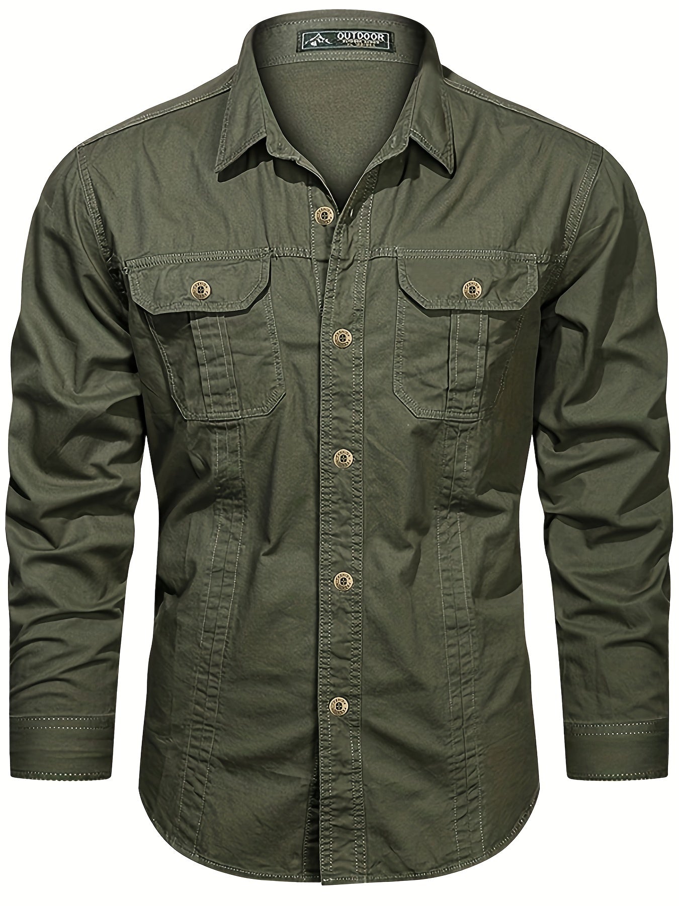 Herren Outdoor-Freizeithemd im Utility-Stil – Langarm, Casual, ideal für Abenteuer und Alltag