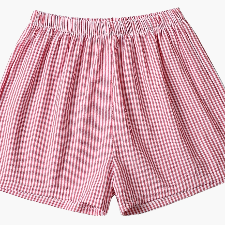 Damen Elegante High Waist Shorts mit Streifenmuster – Perfekt für Alltag & Freizeit
