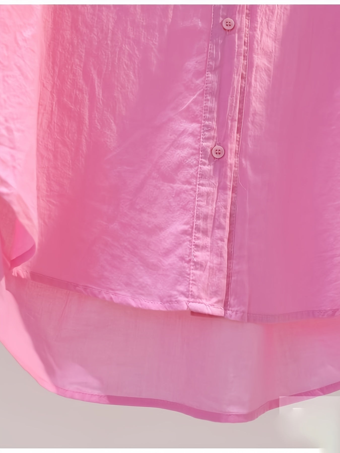 Damen Oversize Bluse mit Knopfleiste und High-Low Saum – Lässiger Business-Look