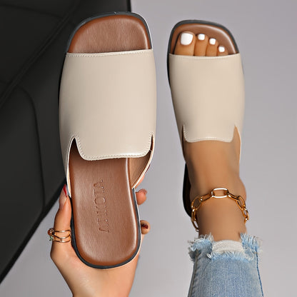 Damen Slip-On Sandalen mit eckiger Spitze – Moderner Look für Alltag und Freizeit