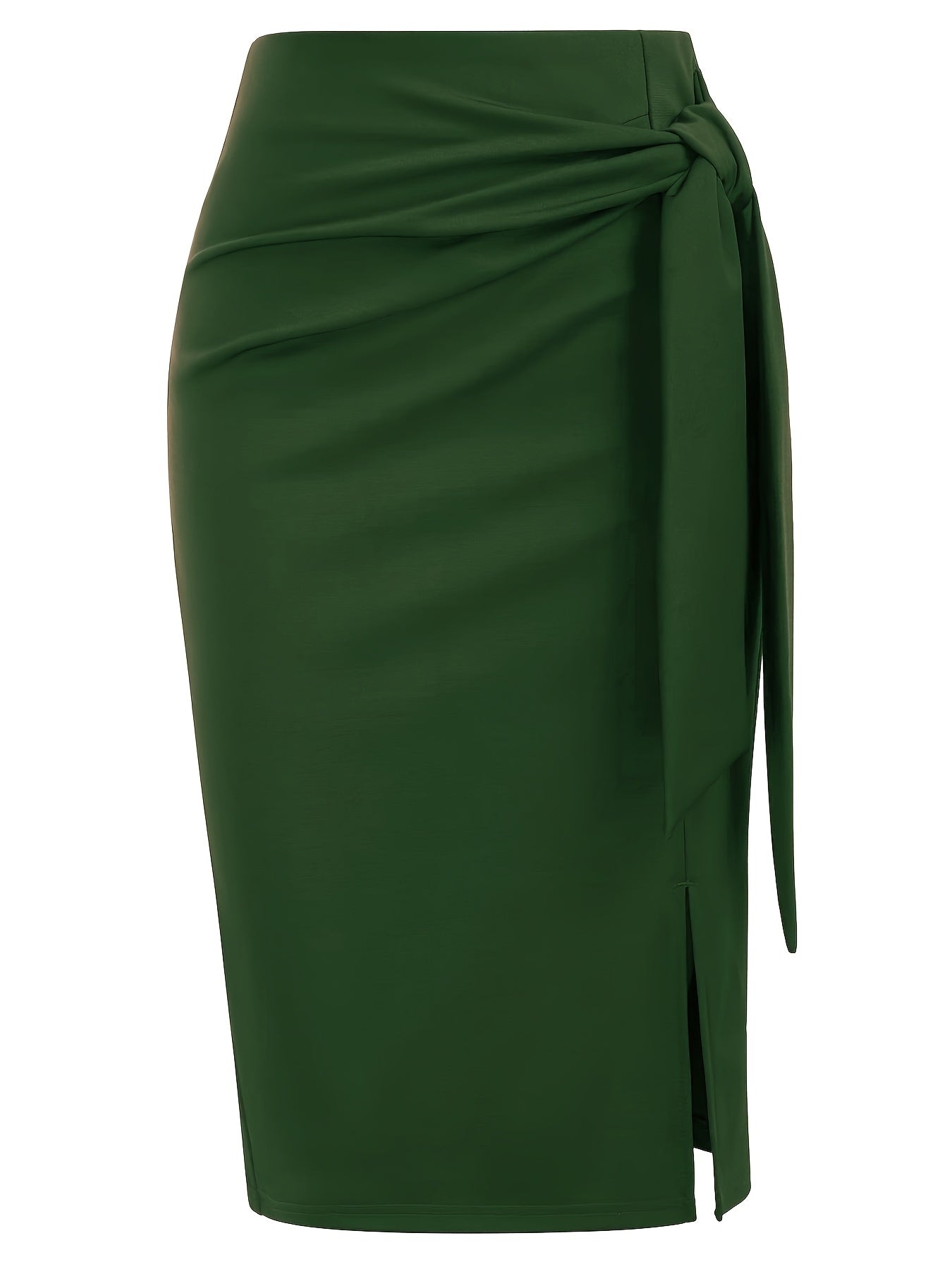 Damen Eleganter Bleistiftrock mit Schleife und Schlitz – Perfekt für Büro & besondere Anlässe