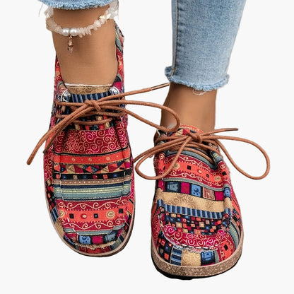 Damen Vintage Freizeitschuhe – Gemusterte Slip-Ons im Boho-Stil für Alltag und Reisen