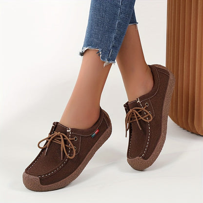 Damen Bequeme Freizeit-Loafer mit Schnürung – Stilvolle Alltagsschuhe für Damen