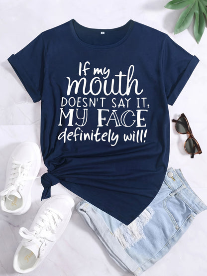 Damen Sprüche T-Shirt mit lustigem Print – Lockeres Statement Shirt für Alltag und Freizeit